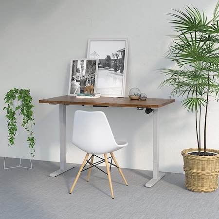 We'Re It Lift It Electric Sit Stand Desk, 46.25 H, 24 W X Laminate wood, metal, Brushed Silver VL12BS4824-RW